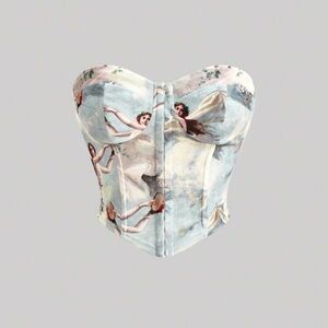 Artistic Print Bustier Top
